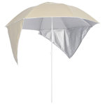 VIDAXL Parasol de plage avec parois laterales sable 215 cm