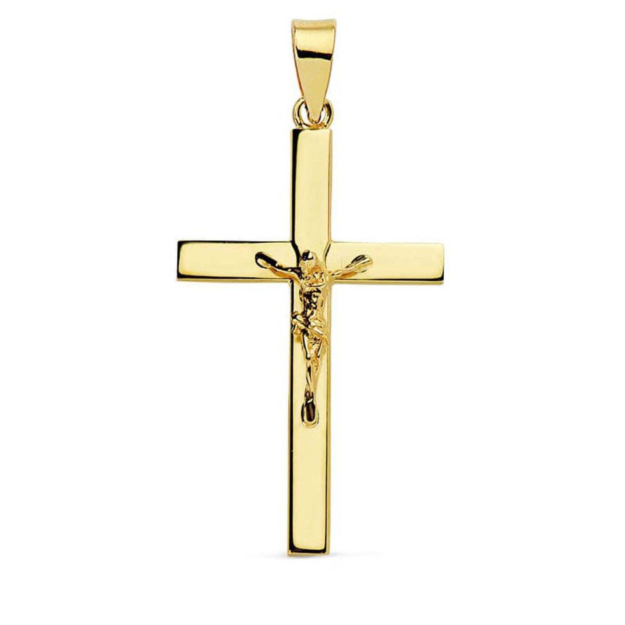L'ATELIER D'AZUR Pendentif  - Médaille Christ sur la Croix Or 18 Carats 750 Jaune - Chaines Offertes