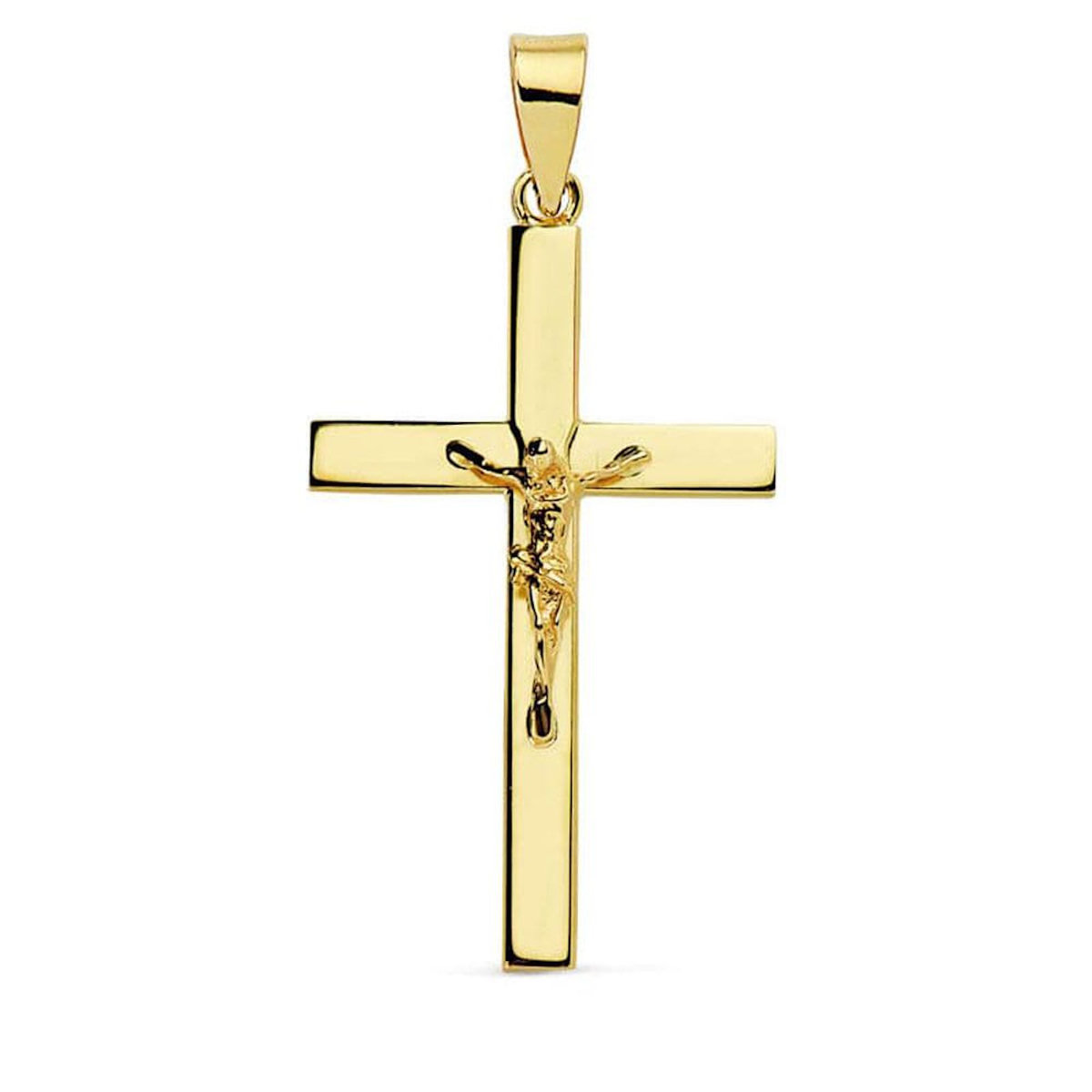 L'ATELIER D'AZUR Pendentif  - Médaille Christ sur la Croix Or 18 Carats 750 Jaune - Chaines Offertes