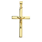 L'ATELIER D'AZUR Pendentif  - Médaille Christ sur la Croix Or 18 Carats 750 Jaune - Chaines Offertes
