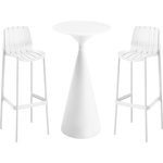 Habitat et Jardin Table et chaises hautes de bistrot empilables  Vaena  - 2 places - Blanc