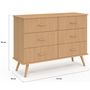 Voir la diapositive 5 : ID MARKET Commode 6 tiroirs JULIETTE 110 cm effet lattes tasseau bois coloris chêne
