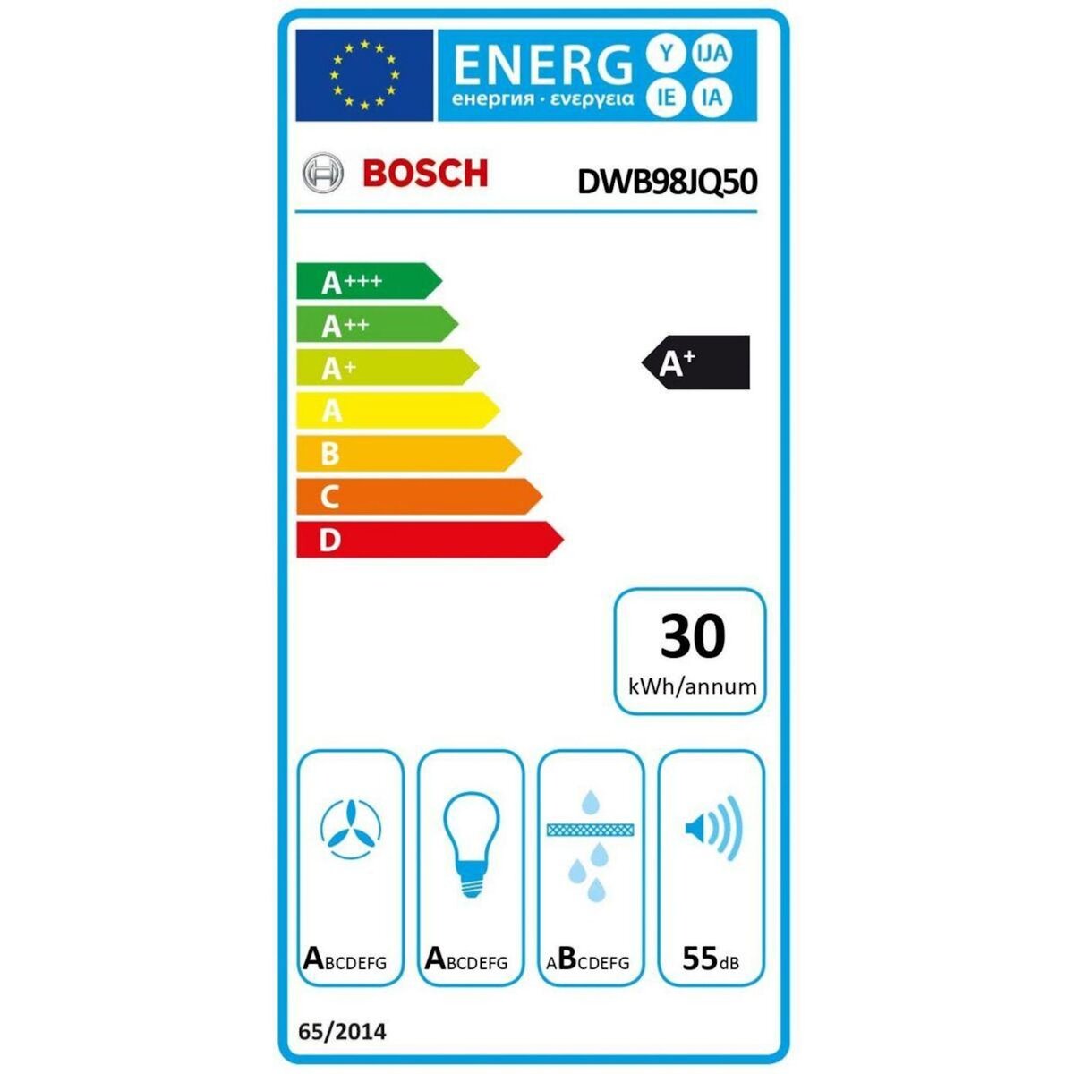 BOSCH Hotte décorative murale DWB98JQ50, Série 6, Capteur PerfectAir