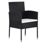 Voir la diapositive 2 : VIDAXL Chaises de jardin coussins blanc creme 2pcs noir resine tressee