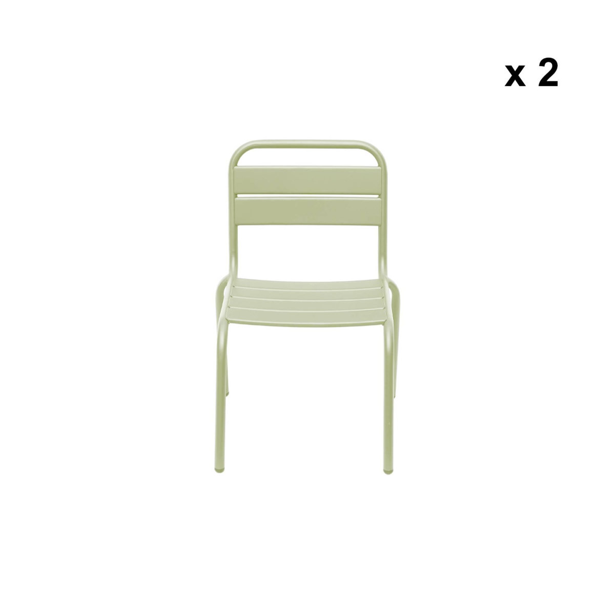 SWEEEK Lot de 2 chaises en métal vert clair pour enfant. salon de jardin enfant
