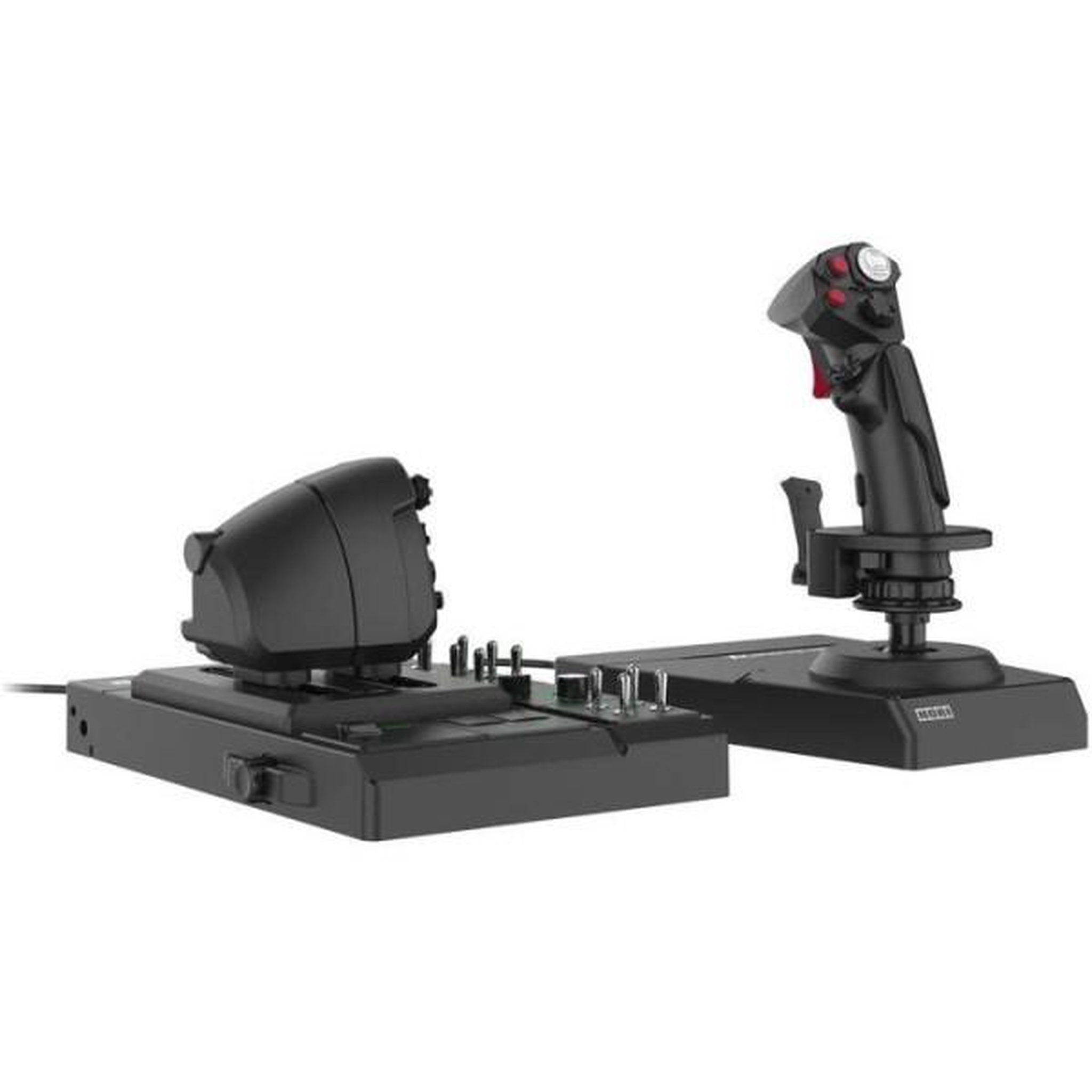 HORI Systeme de vol et support hotas pour pc - hori - double manette fontion de gouvernail - 200 fonctions configurables - noir