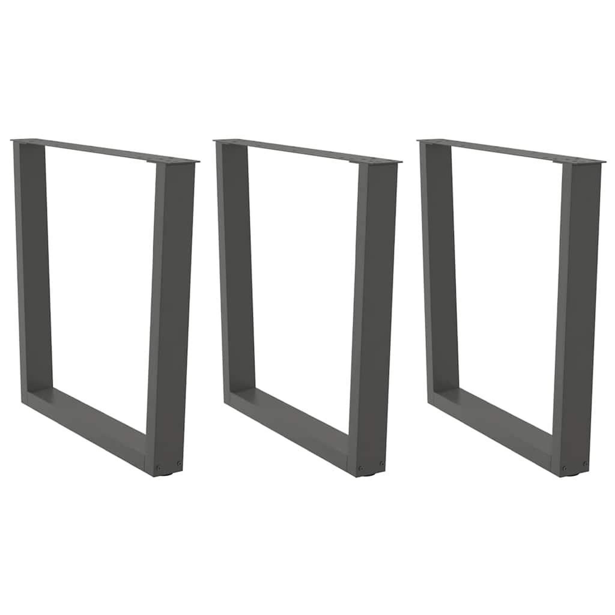VIDAXL Pieds de table a manger forme de V 3 pcs 90x(72-73,3) cm acier