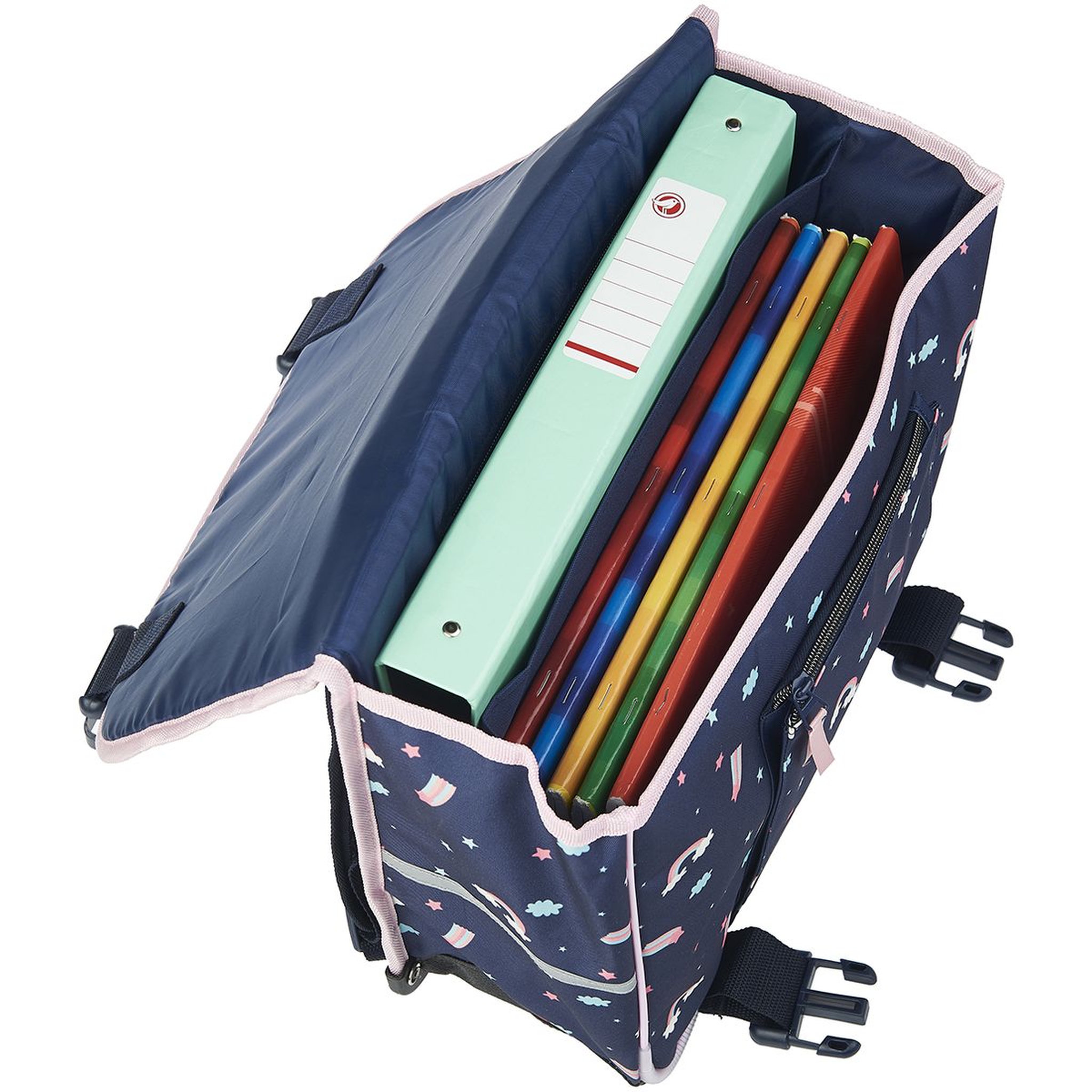 Voir la diapositive 5 : Milky Kiss Cartable 38 cm CP/CE1/CE2 bleu imprimé LICORNE