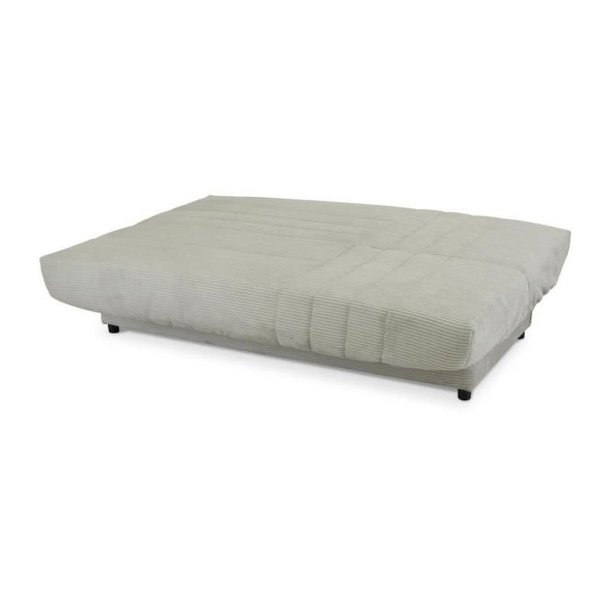 GRUHIER Clic-clac - BEIJA - 3 places - Velours côtelé beige - 130 x 190 x13 cm