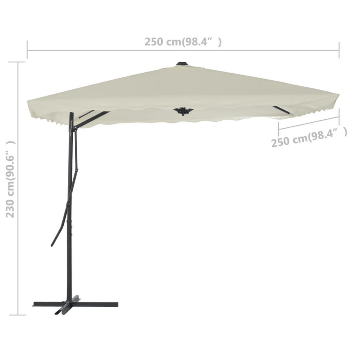 VIDAXL Parasol d'exterieur avec poteau en acier 250 x 250 cm Sable