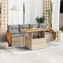 Voir la diapositive 1 : VIDAXL Salon de jardin avec coussins 5 pcs beige resine tressee acacia
