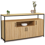 ID MARKET Buffet 4 portes 140 cm DETROIT avec niche design industriel