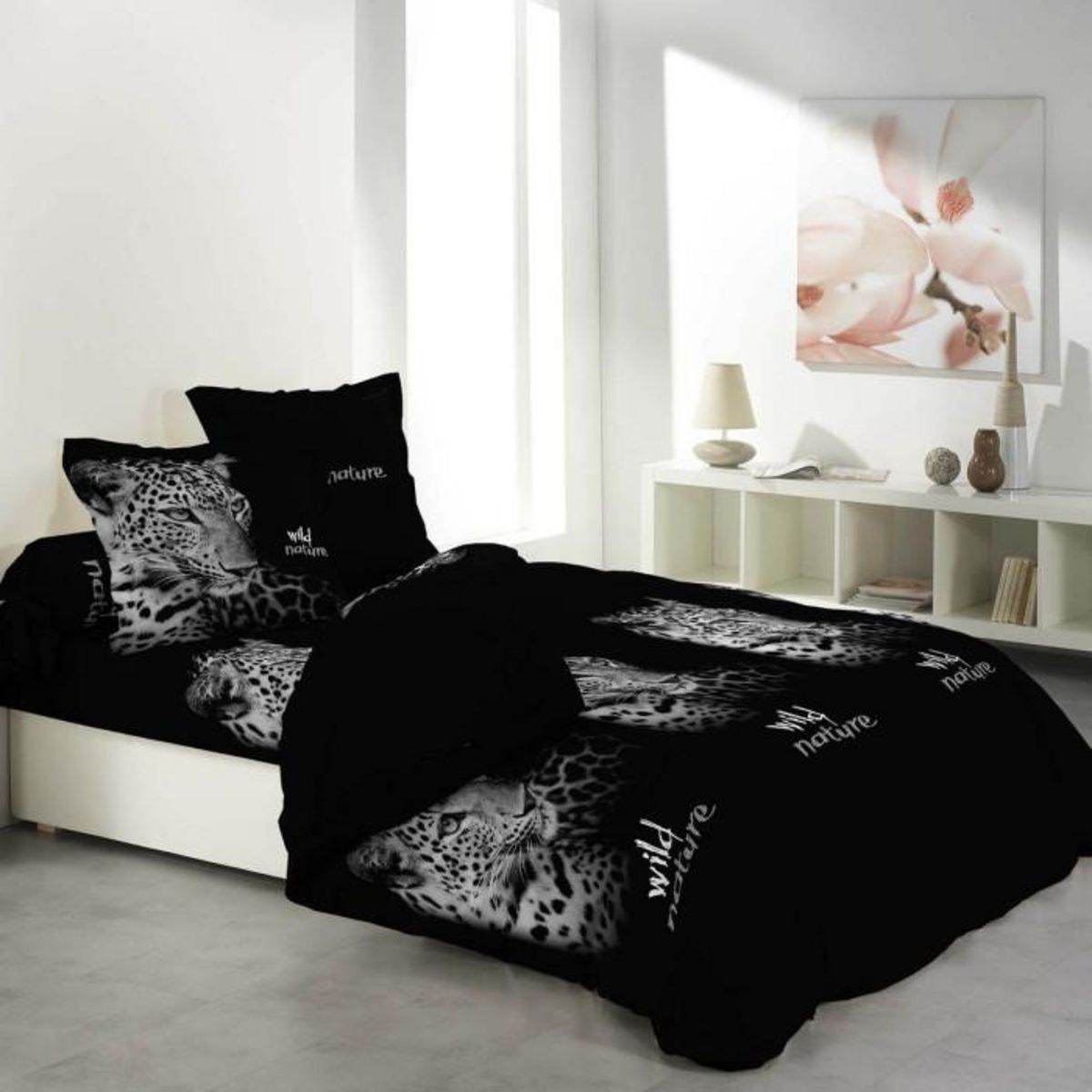 Paris Prix Parure de Lit 6 Pièces  New Wild Nature  260x240cm Noir