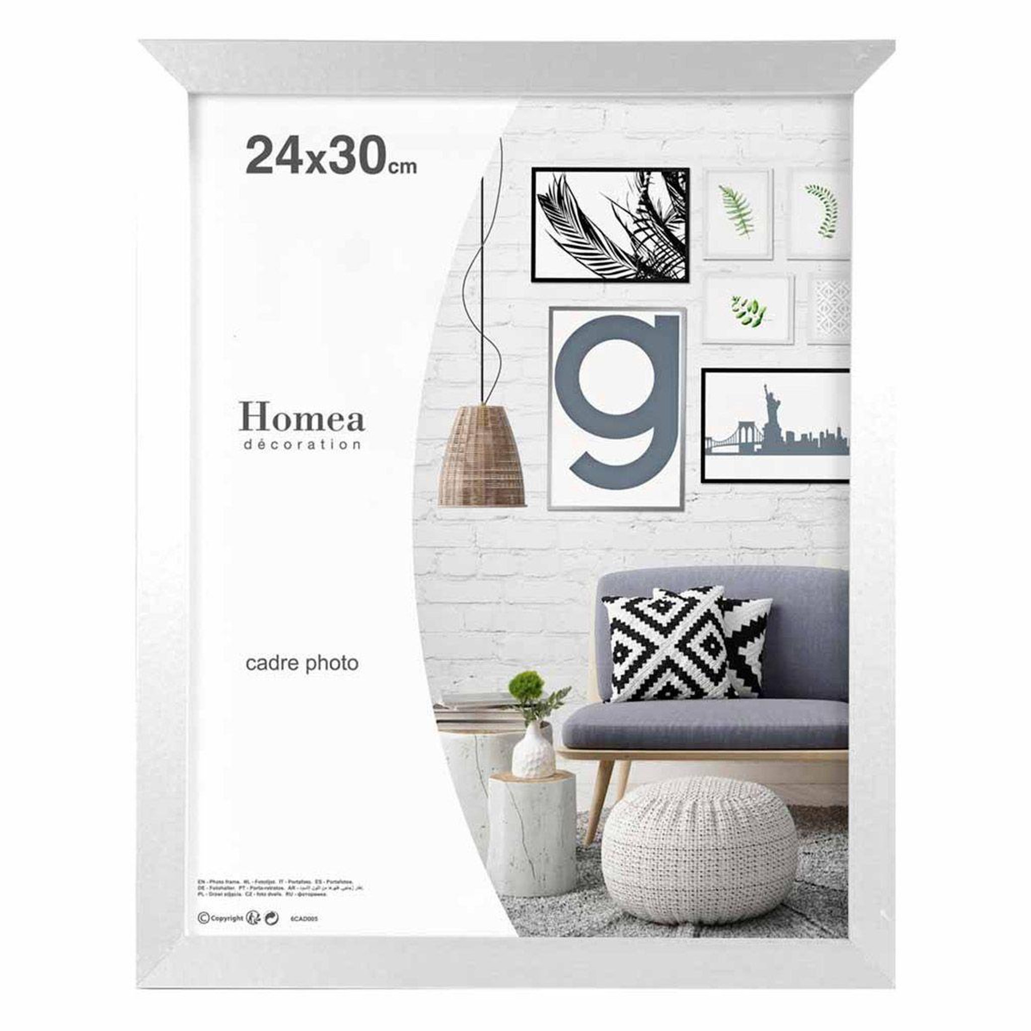 HOMEA Cadre Photo Déco  Loft  24x30cm Argent