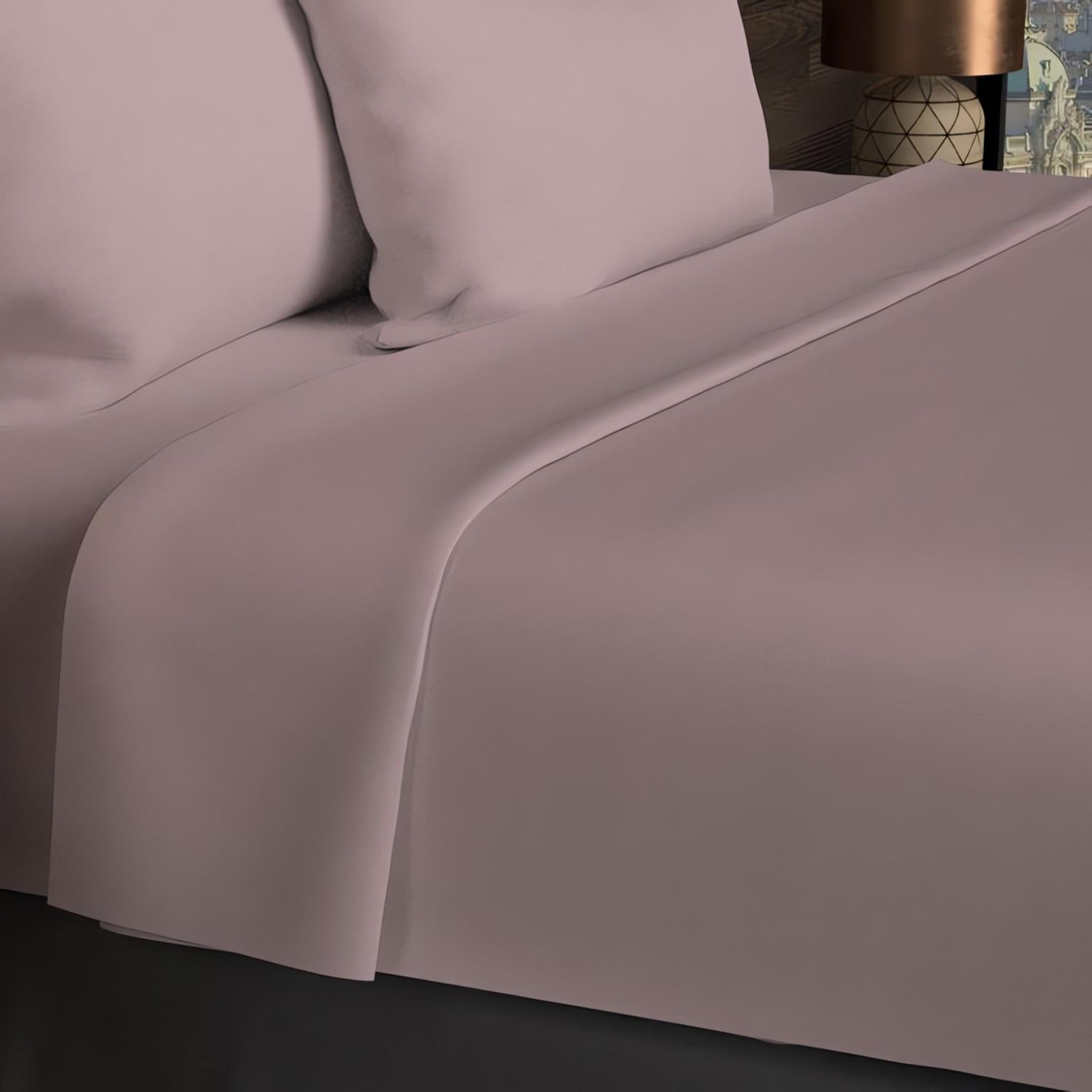 Voir la diapositive 1 : SOLEIL D'OCRE Drap plat en coton 57 fils uni, par soleil d'ocre