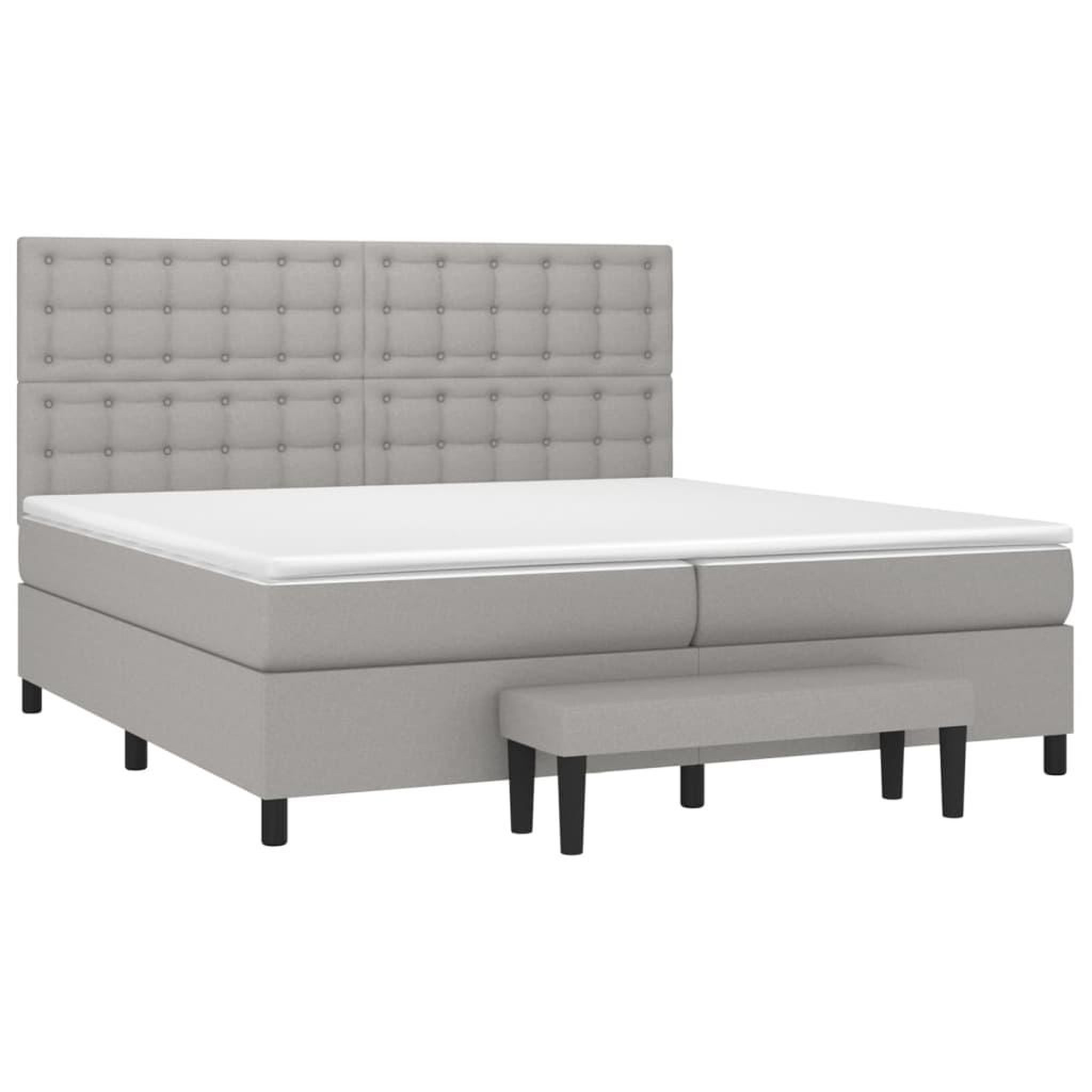 Voir la diapositive 3 : VIDAXL Sommier a lattes de lit avec matelas Gris clair 200x200cm Tissu