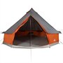 Voir la diapositive 4 : VIDAXL Tente familiale tipi 6 personnes gris et orange imperméable