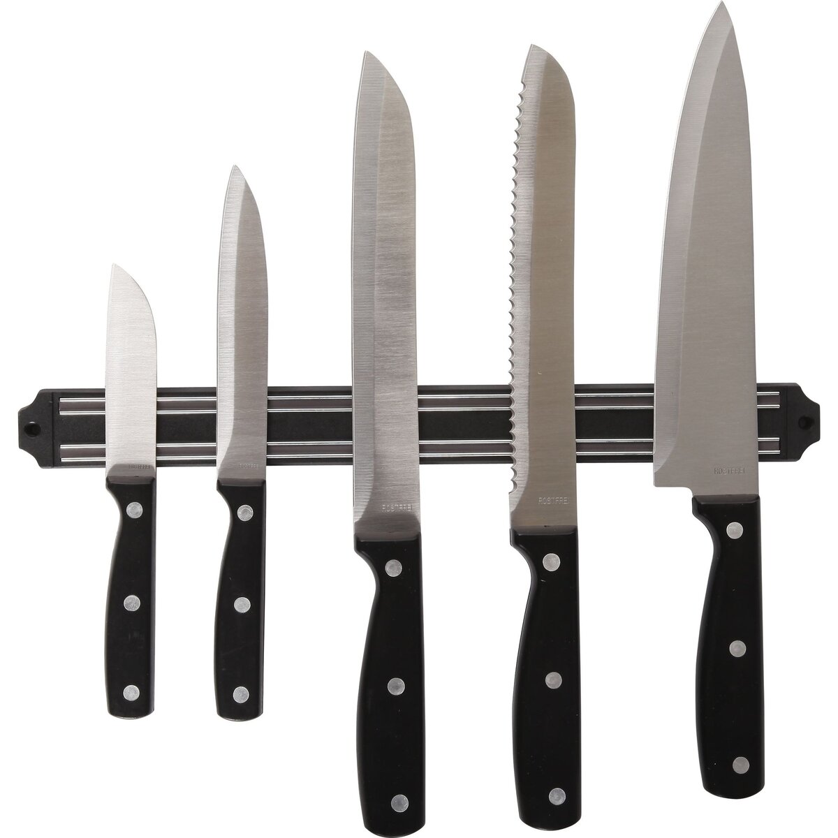 Set couteaux de cuisine 5 pièces + strip magnétique