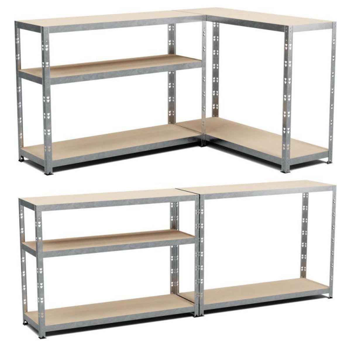 EUROSPEN Etagère de rangement modulable et polyvalente pour atelier, garage, cave... Charge Lourde max 875kg -180x120x40cm - Gris