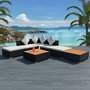 Voir la diapositive 1 : VIDAXL Salon de jardin 7 pcs avec coussins Resine tressee Noir