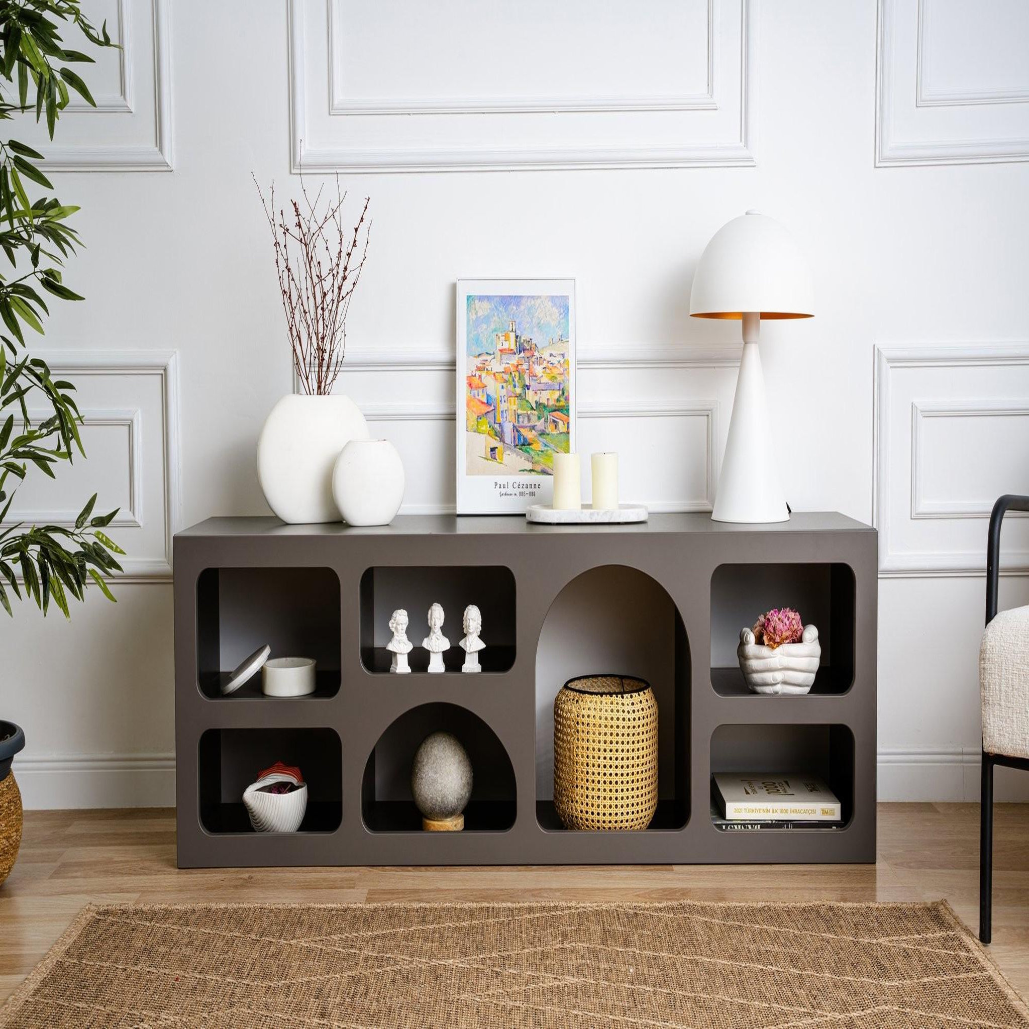 Voir la diapositive 2 : Habitat et Jardin Buffet en bois  ferlis  - 160 x 40 x 51 cm - gris anthracite