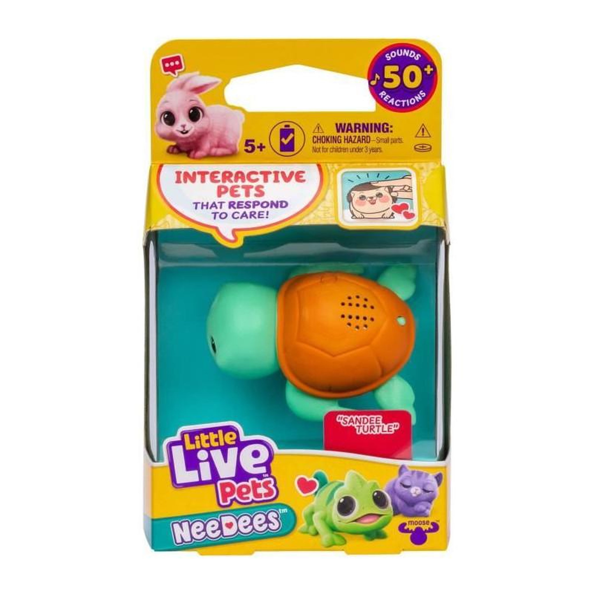 MOOSE TOYS Lil' Needees - MOOSE TOYS - LITTLE LIVE PETS - Animaux interactifs de poche, avec sons et réactions