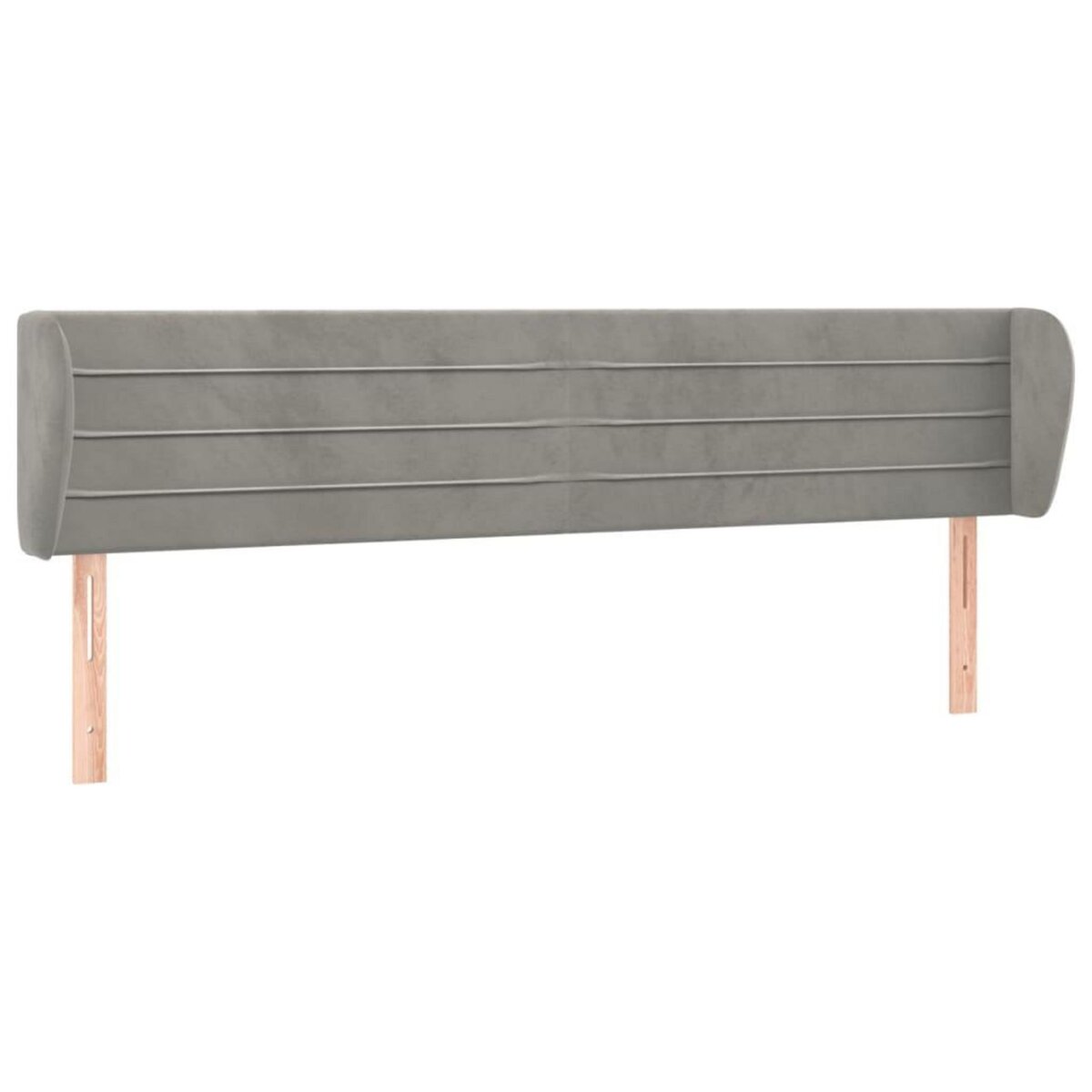 VIDAXL Tete de lit avec oreilles Gris clair 163x23x78/88 cm Velours