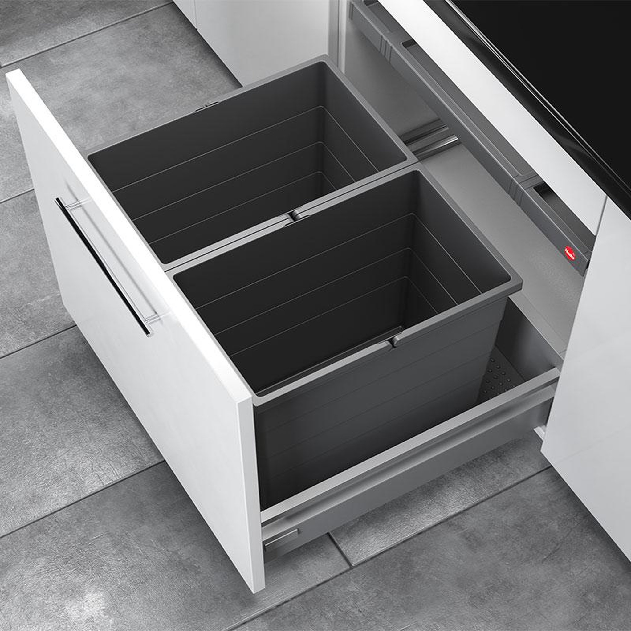 Voir la diapositive 2 : HAILO Poubelle de cuisine encastrable as allegro s380 2x28l hailo