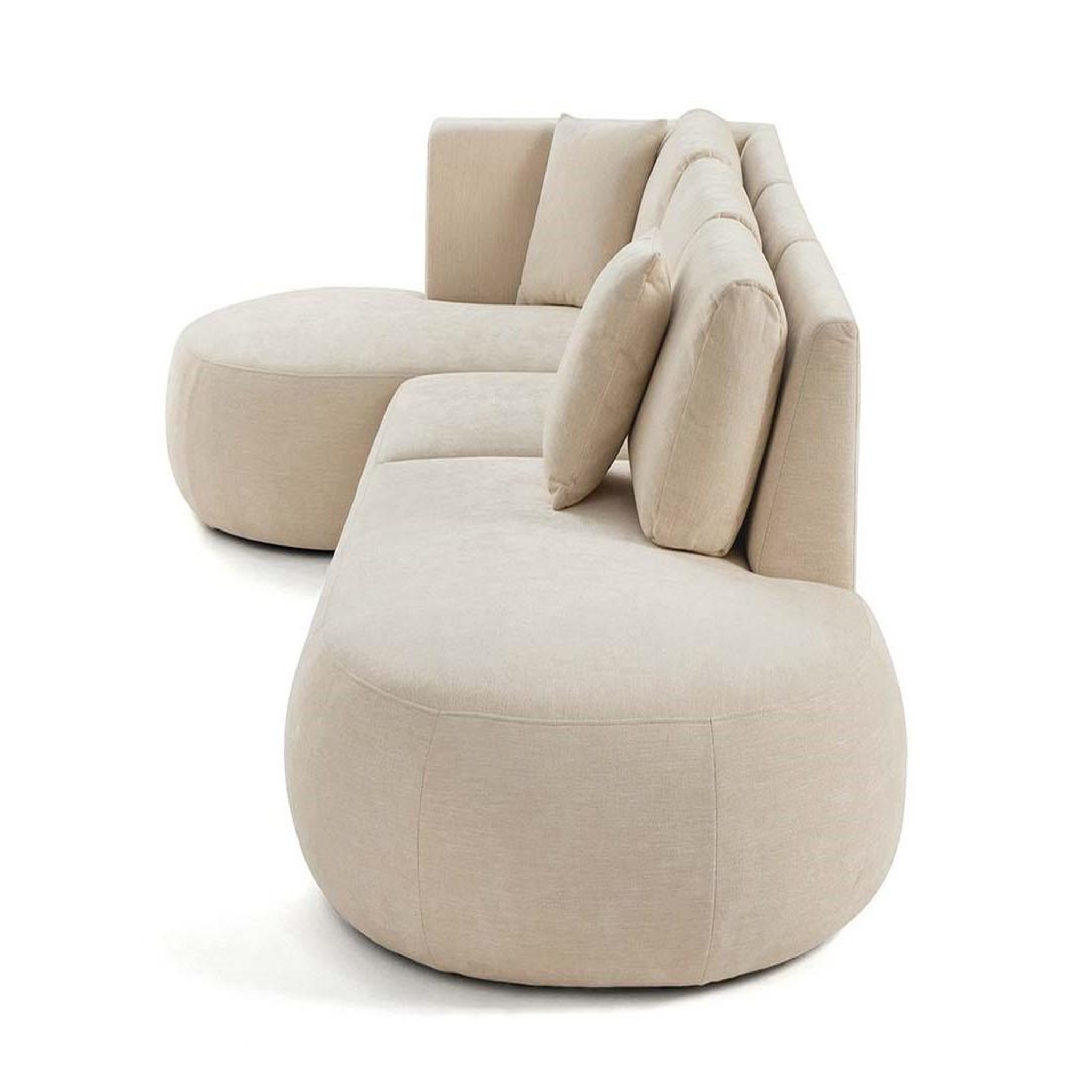 Voir la diapositive 5 : LISA DESIGN Santorini - canapé modulable d'angle gauche - 5 places - en tissu texturé