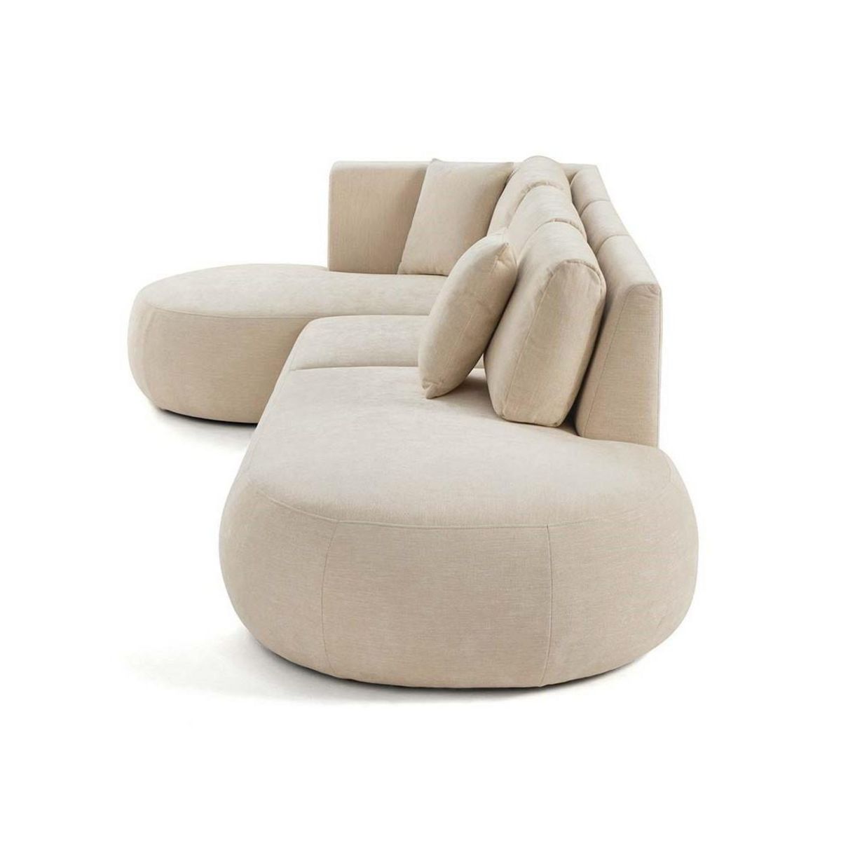 LISA DESIGN Santorini - canapé modulable d'angle gauche - 5 places - en tissu texturé