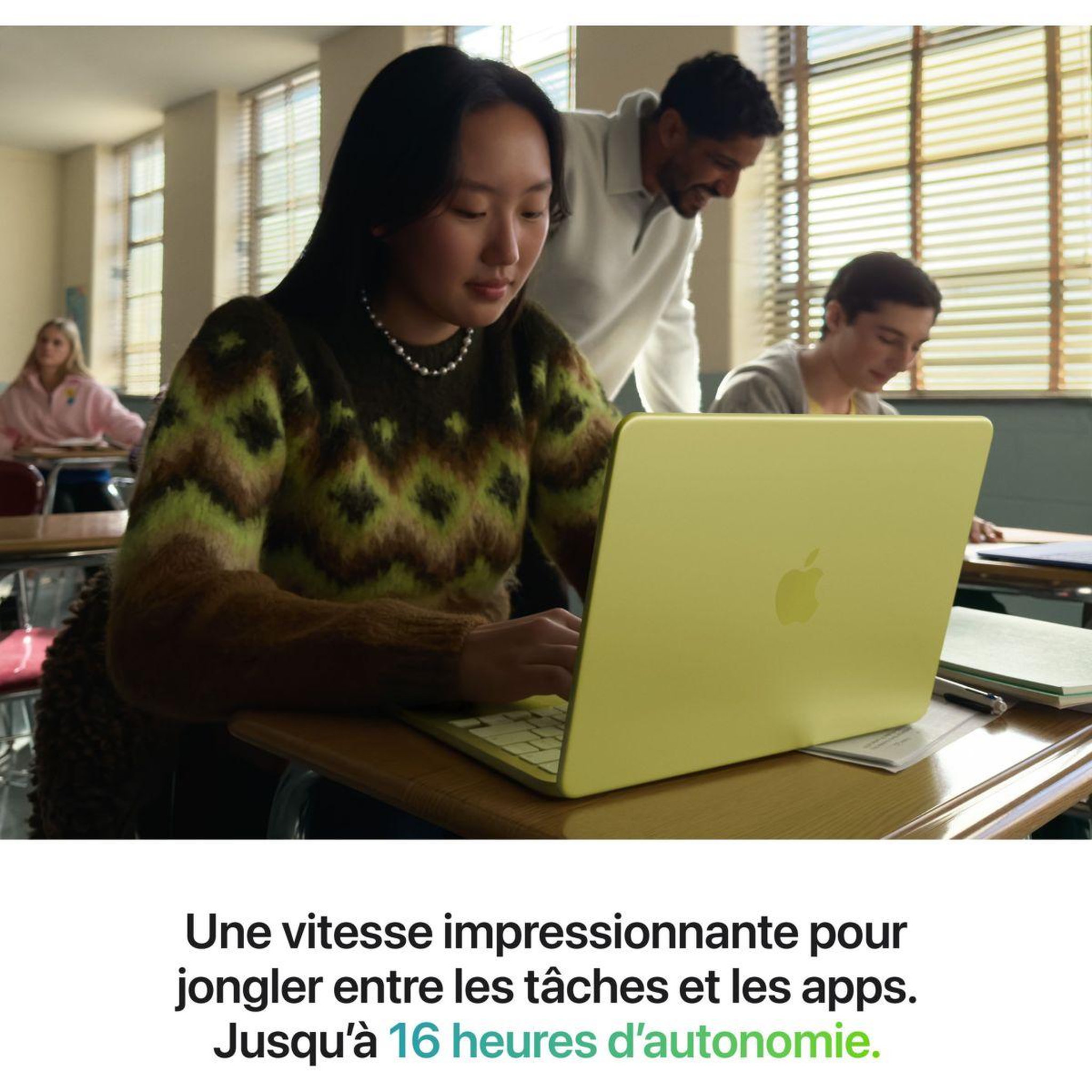 Voir la diapositive 4 : APPLE Ordinateur apple neo puce a18 pro cpu 6 / gpu 5 coeurs mémoire ram 8go stockage 512go ssd indigo