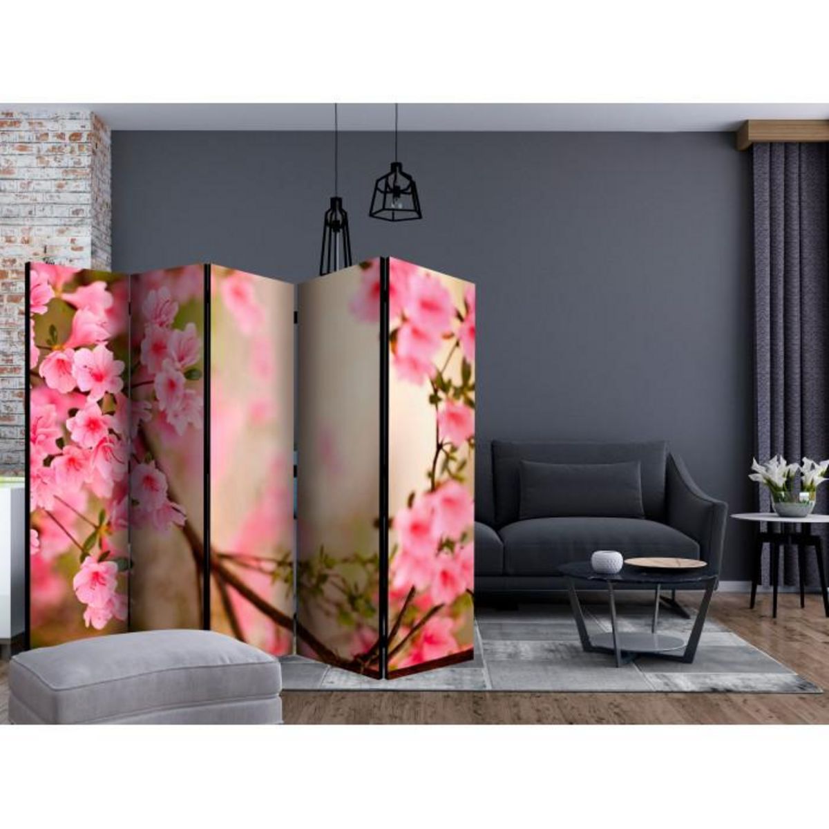 Paris Prix Paravent 5 Volets  Pink Azalea  172x225cm