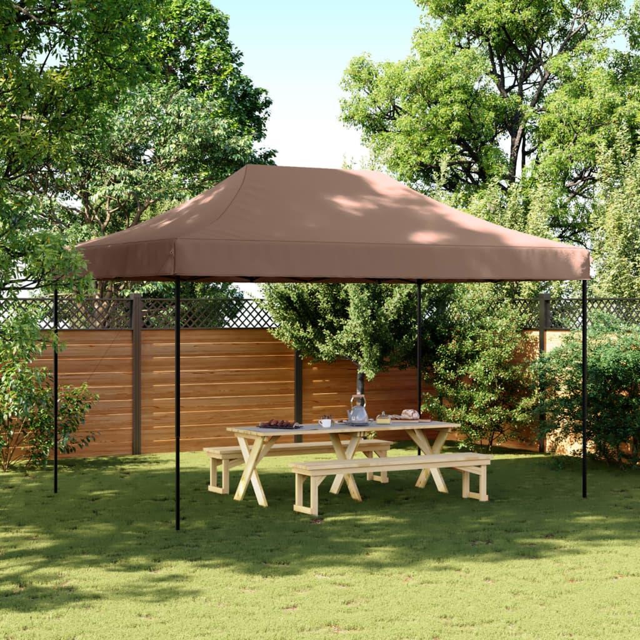 VIDAXL Tente de reception pliable escamotable marron 440x292x315 cm