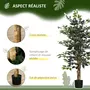 HOMCOM Arbre artificiel plante artificiel ficus banian hauteur 1,3 m tronc branches liane lichen feuilles grand réalisme pot inclus