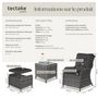Voir la diapositive 6 : tectake Salon de jardin pour 2 à 4 personnes gris tacheté/gris