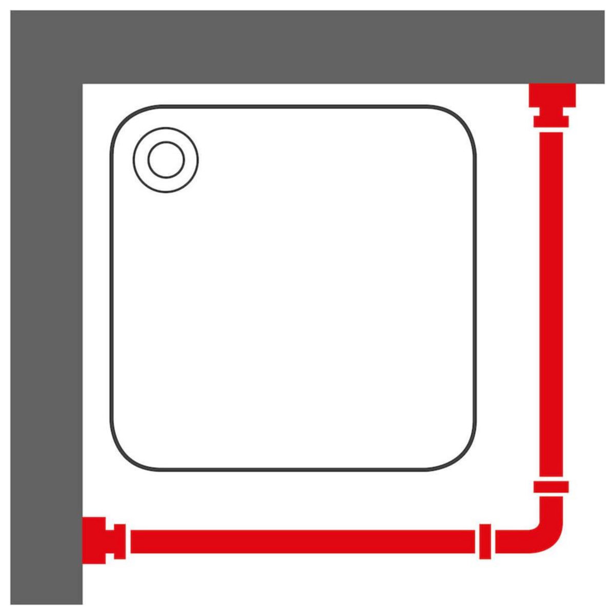 SEALSKIN Sealskin Set de tringle de rideau de douche d'angle 90x90 cm Chrome