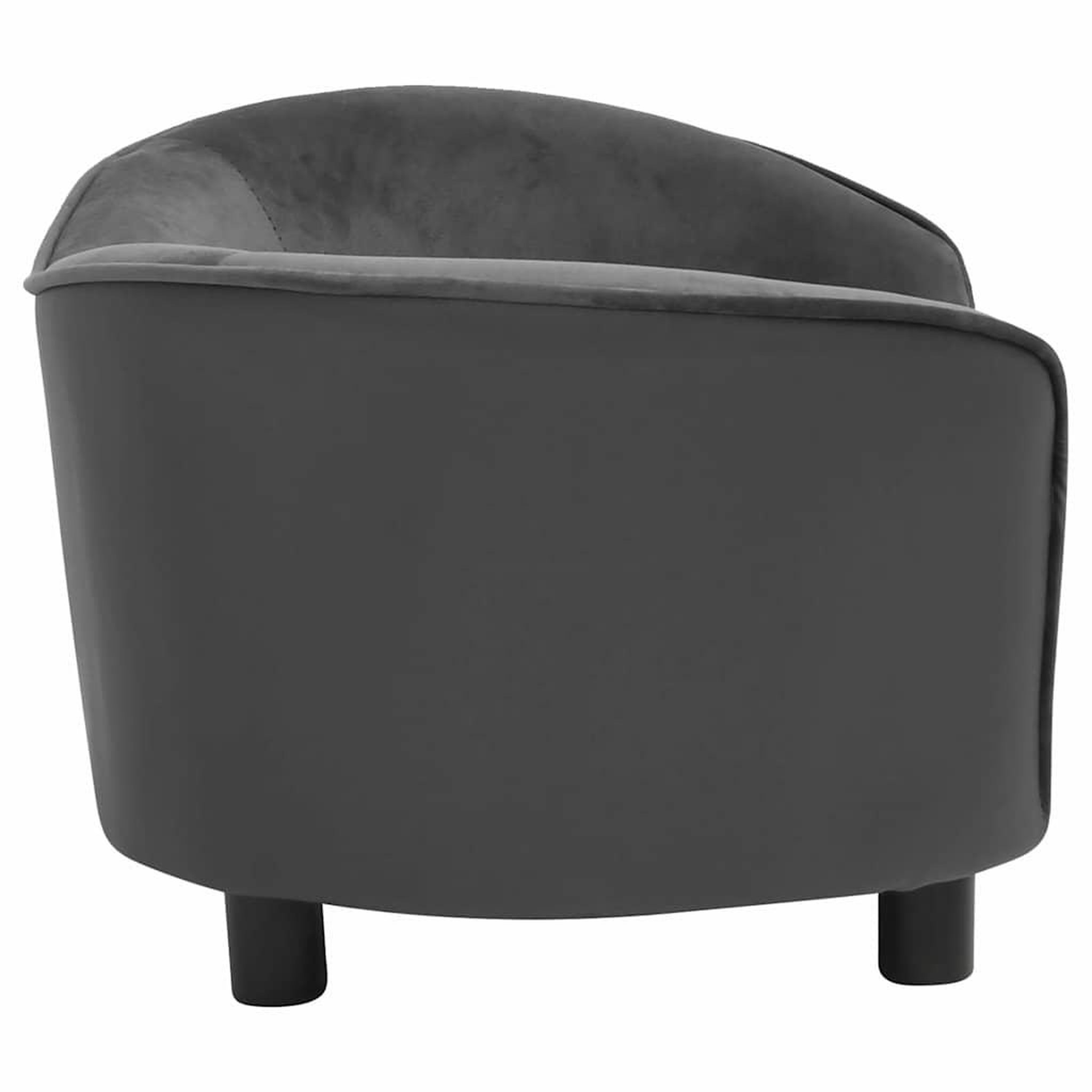Voir la diapositive 4 : VIDAXL Canape pour chien gris fonce 69x49x40 cm peluche et similicuir