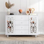 Voir la diapositive 5 : MERAX Buffet 2 porte(s) 4 tiroir(s) - 147,5 cm blanc mdf