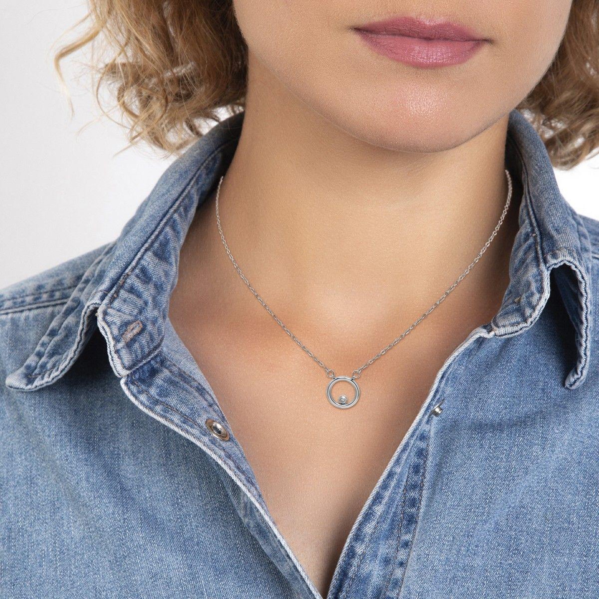 Voir la diapositive 2 : SC CRYSTAL Collier par SC Crystal orné d'un véritable diamant blanc