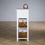 Voir la diapositive 3 : IDIMEX Table de chevet TALASI avec 1 tiroir et 2 paniers - En bois