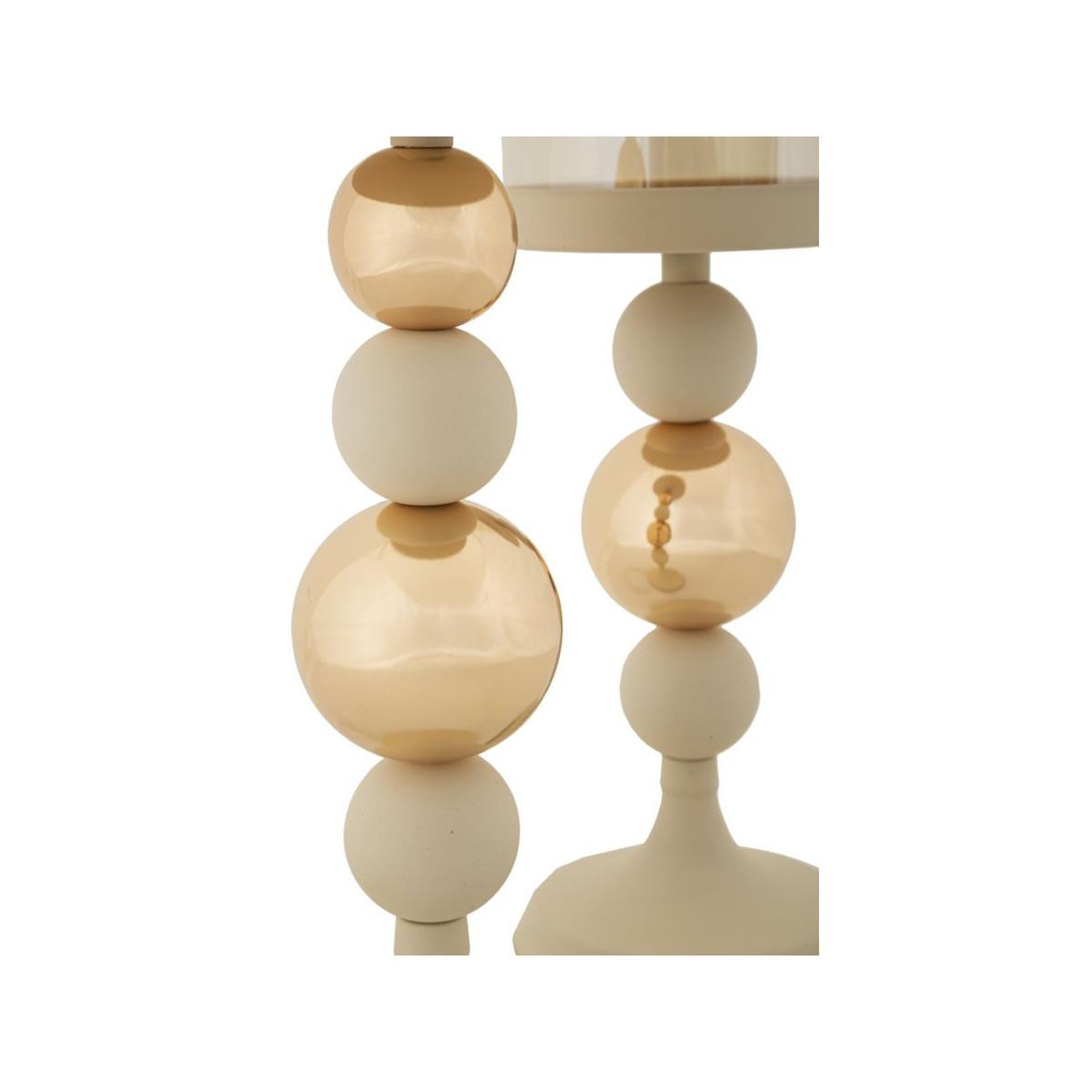 Voir la diapositive 4 : Paris Prix Lot de 2 Bougeoirs Design  Strek  36cm Crème & Or