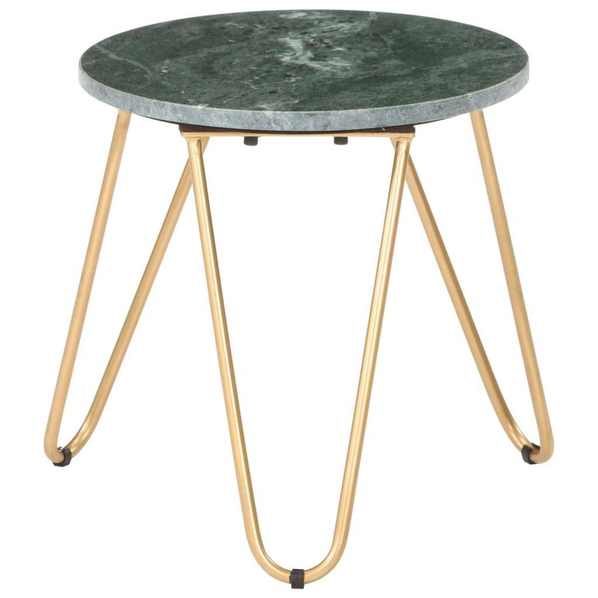 VIDAXL Table basse Vert 40x40x40 cm Pierre veritable et texture marbre