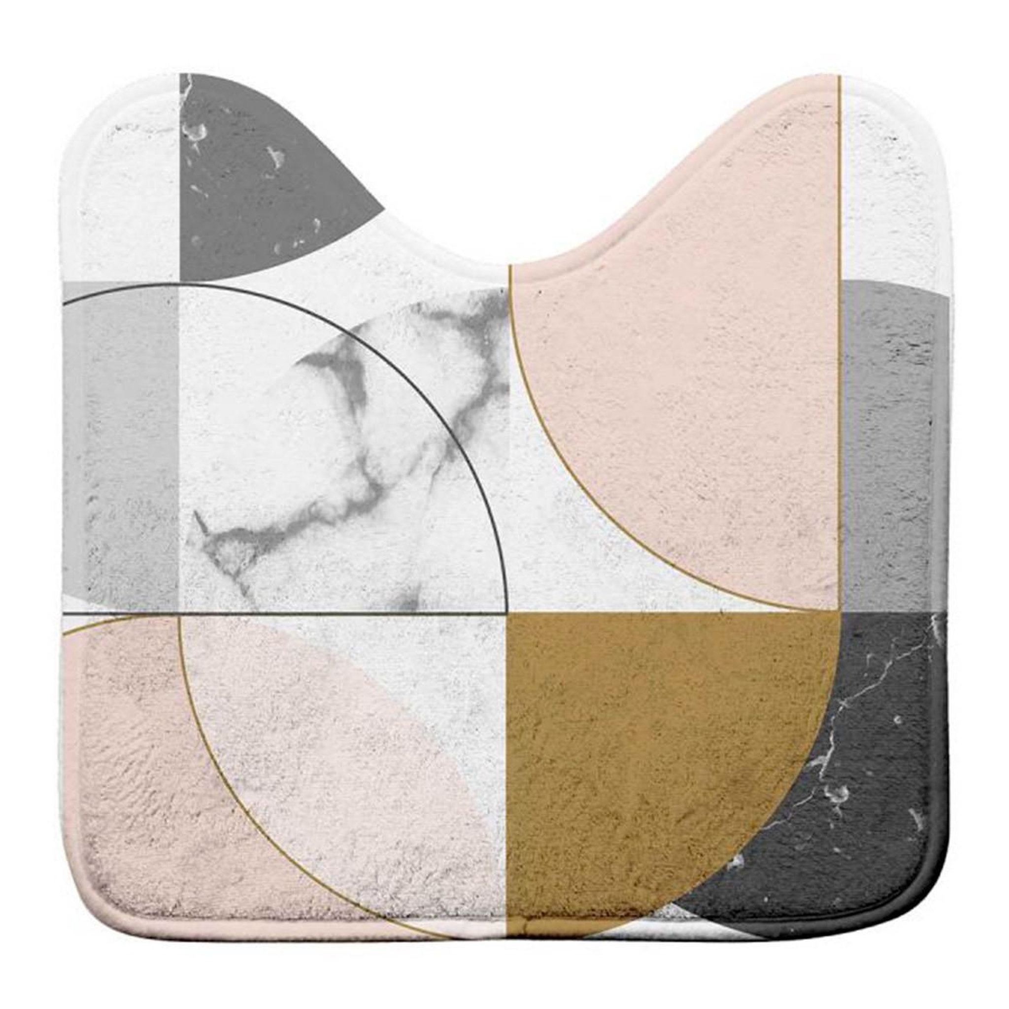 Douceur d'Intérieur Tapis contour wc  geomarbre  45x45cm rose
