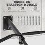 HOMCOM Barre de traction barre de Fitness fixation murale support sac de frappe ou sangles TRX intégré charge max. 150 Kg acier noir