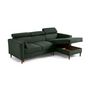 Voir la diapositive 5 : BEST MOBILIER Alicante - canapé d'angle réversible convertible avec têtières - coffre - 4 places - en tissu texturé