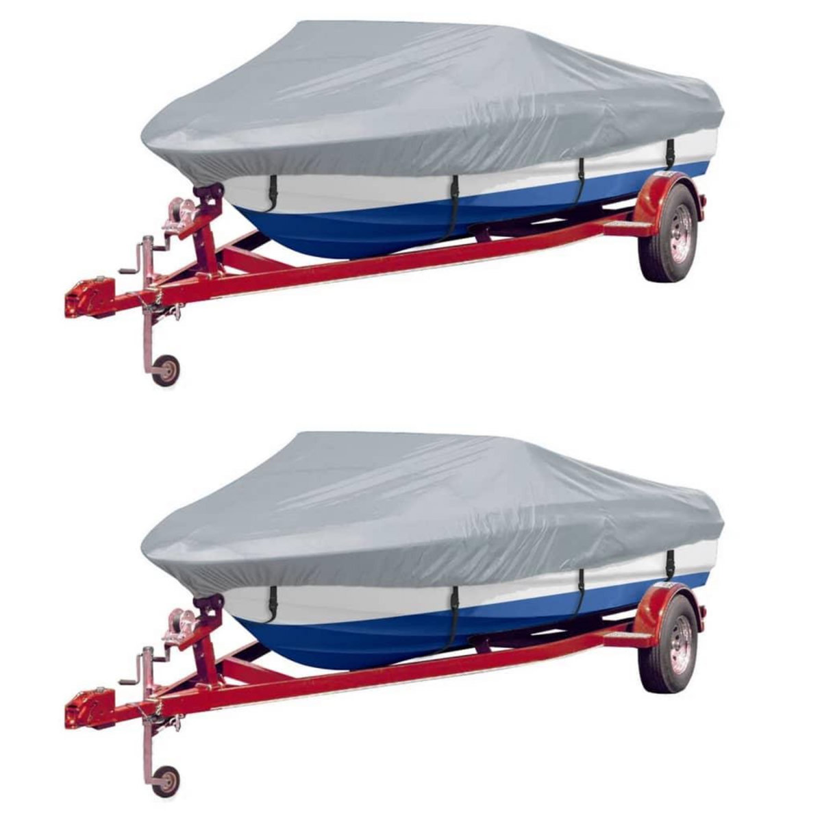 VIDAXL Housses de bateau 2 pcs Gris Longueur 488-564 cm Largeur 239 cm