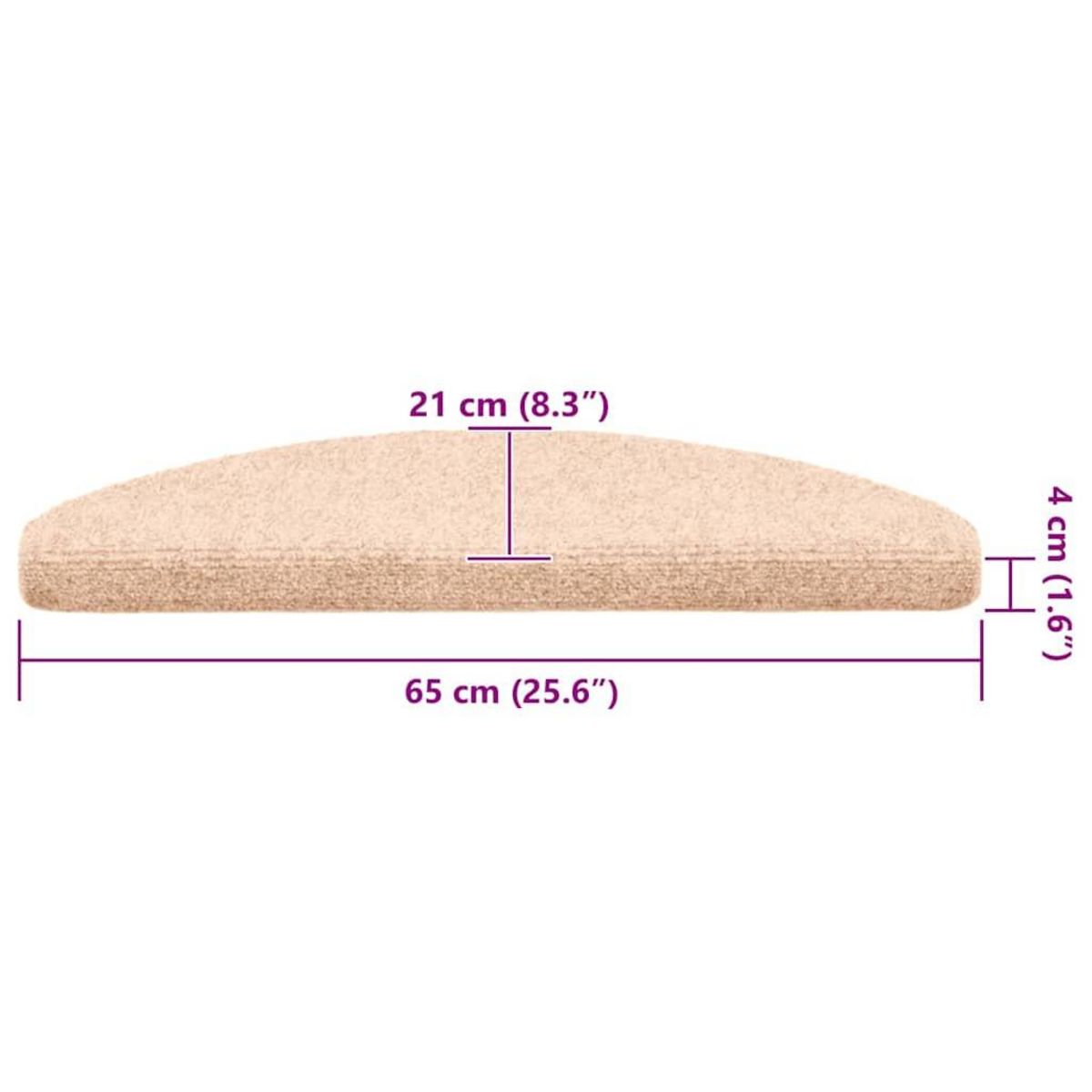VIDAXL Tapis d'escalier autocollant 20 pcs creme 65x21x4 cm