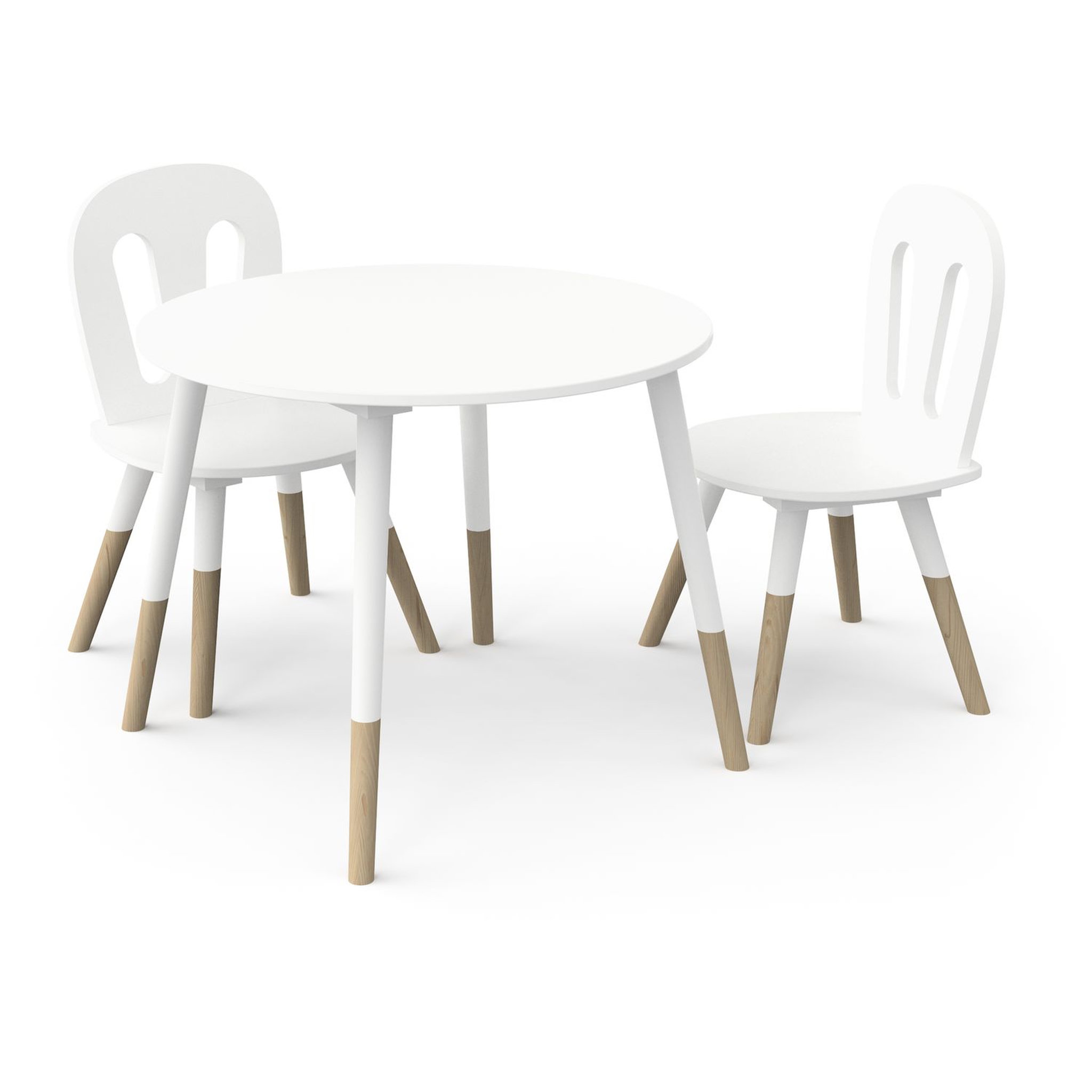 Voir la diapositive 1 : Set enfant 1 table 2 chaises blanc LINIA