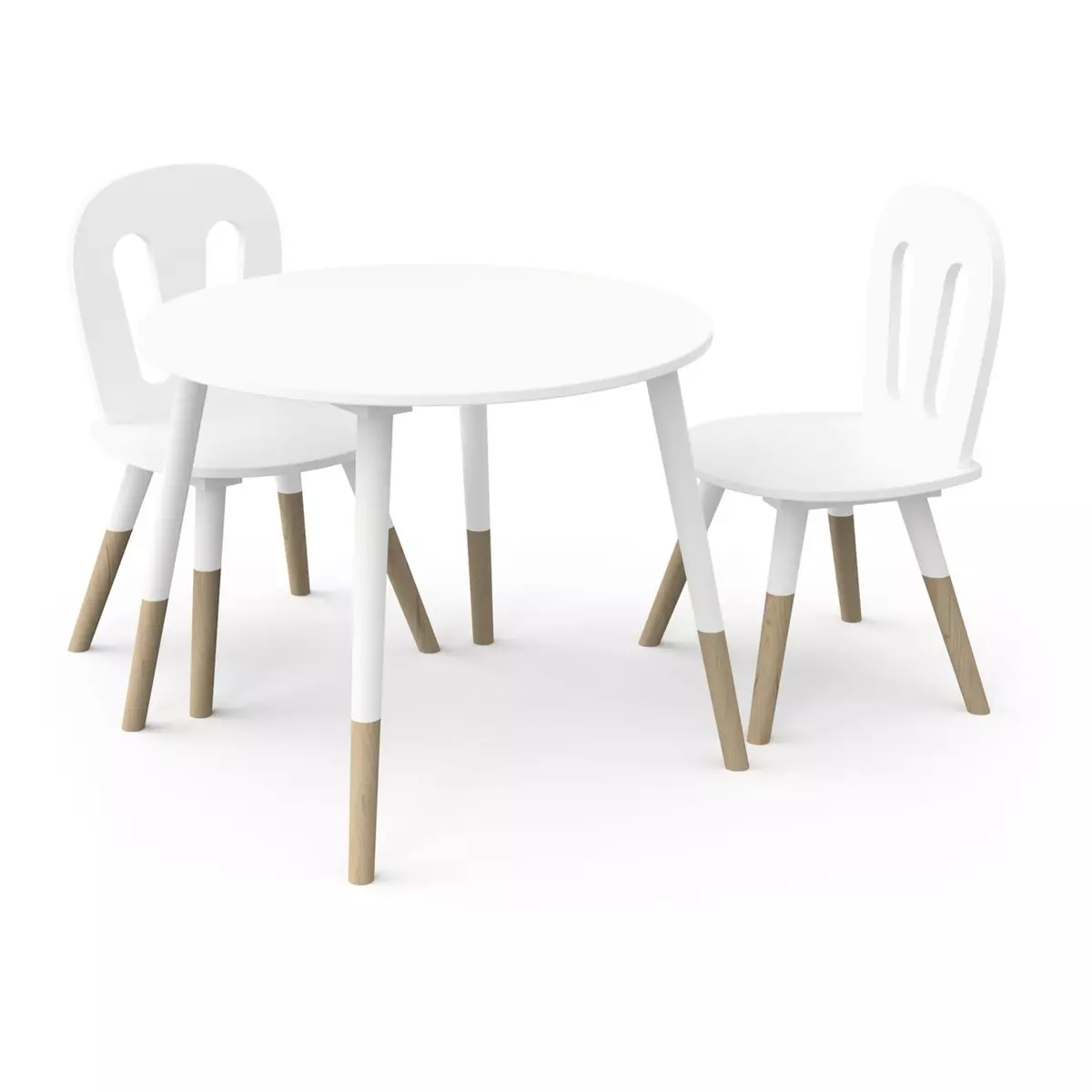 Set enfant 1 table 2 chaises blanc LINIA