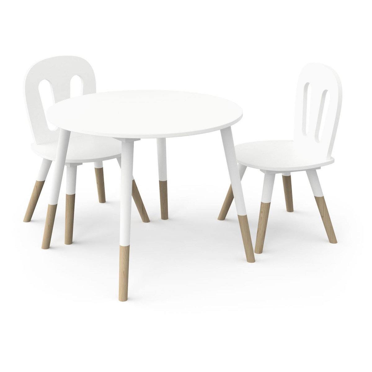 Set enfant 1 table 2 chaises blanc LINIA